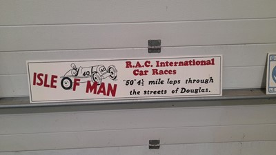 Lot 169 - WOODEN HAND PAINTED TT RACES SIGN