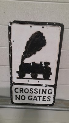 Lot 583 - CAST RAILWAY CROSSING NO GATES SIGN