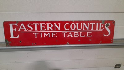 Lot 255 - EASTERN COUNTIES TIME TABLE SIGN