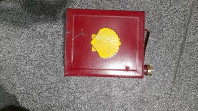 Lot 623 - 2 GALLON MAROON AND YELLOW SHELL CAN