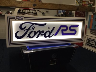 Lot 259 - LARGE ILLUMINATED FORD RS SIGN