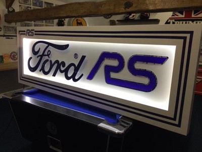 Lot 259 - LARGE ILLUMINATED FORD RS SIGN