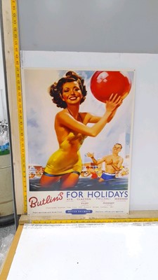 Lot 77 - BUTLINS FOR HOLIDAYS  REPRODUCTION METAL SIGN