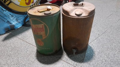 Lot 374 - CASTROL DRUM & SHELL DRUM WITH TAP