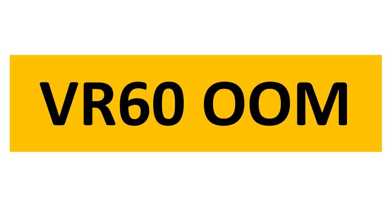 Lot 243 - REGISTRATION ON RETENTION - VR60 OOM