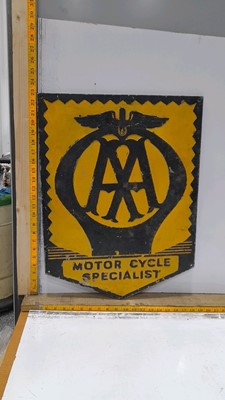 Lot 663 - AA MOTOR CYCLE SPECIALIST SINGLE SIDED SIGN