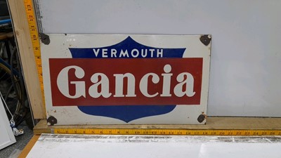 Lot 297 - GANCIA VERMOUTH ENAMEL SIGN