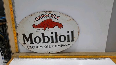 Lot 415 - GARGOYLE MOBILOIL VACUMN OIL COMPANY ENAMEL SIGN
