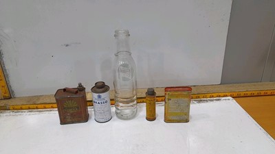 Lot 38 - CASTROL OIL BOTTLE AND SELECTION OF TINS