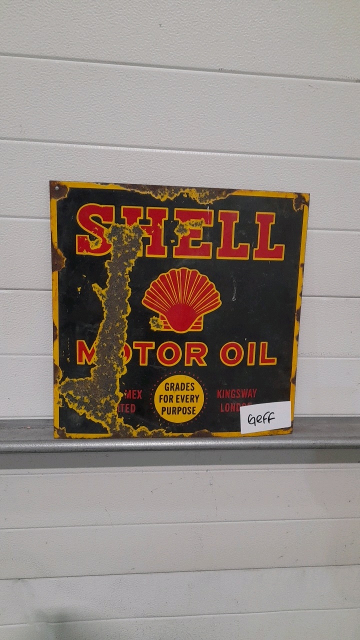 Lot 45 - RAILWAY CAST CABLE MARKER AND SHELL ENAMEL