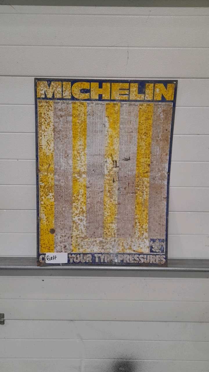 Lot 46 - MICHELIN CHECK YOUR TYRE PRESSURE TIN SIGN