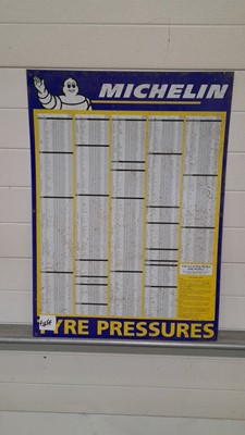 Lot 49 - MICHELIN TYRE PRESSURE CHART TIN SIGN
