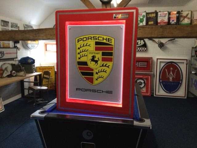Lot 265 - LARGE ILLUMINATED PORSCHE SIGN