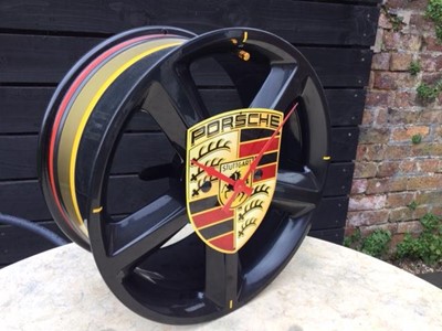 Lot 273 - PORSCHE WHEEL CLOCK