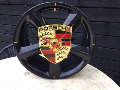 Lot 273 - PORSCHE WHEEL CLOCK